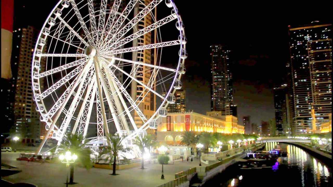 عجلة عين الإمارات في القصباء الشارقة من اجمل الاماكن السياحية في الشارقة الامارات عجلة عين الإمارات في القصباء الشارقة من اجمل الاماكن السياحية في الشارقة الامارات