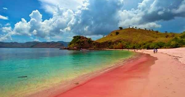 الشاطئ الوردي في جزيرة لومبوك من اهم معالم السياحة في لومبوك