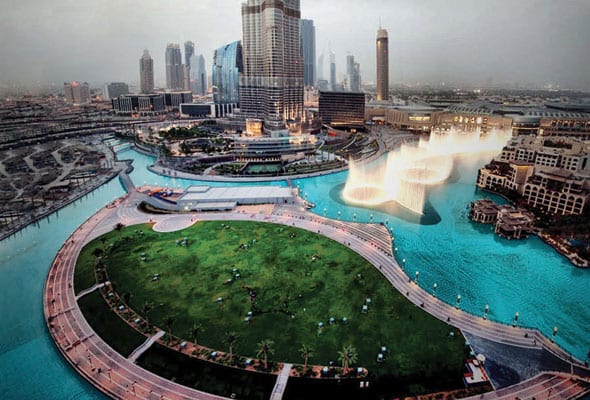 حديقة برج خليفة من اهم حدائق دبي