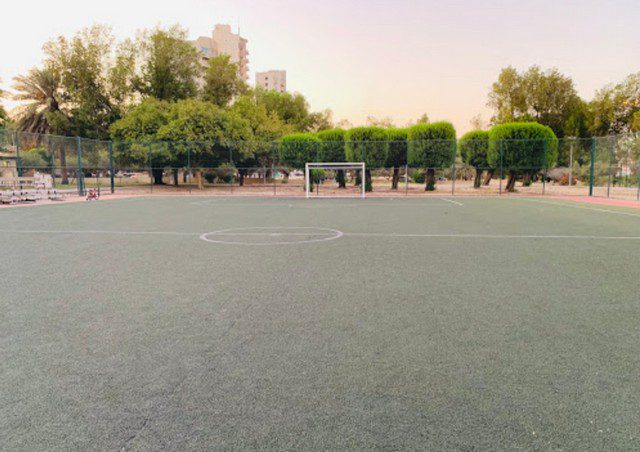 ملعب كرة القدم الموجود في الحديقة