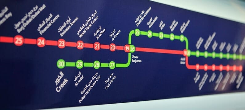 محطات مترو دبي واهم الاماكن السياحية القريبة منها