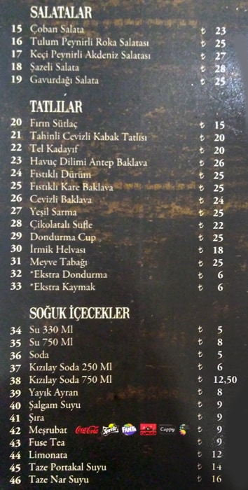 اسعار مطعم شازلي فلوريا اسطنبول