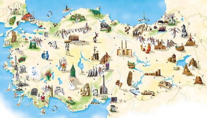 خريطة تركيا السياحية